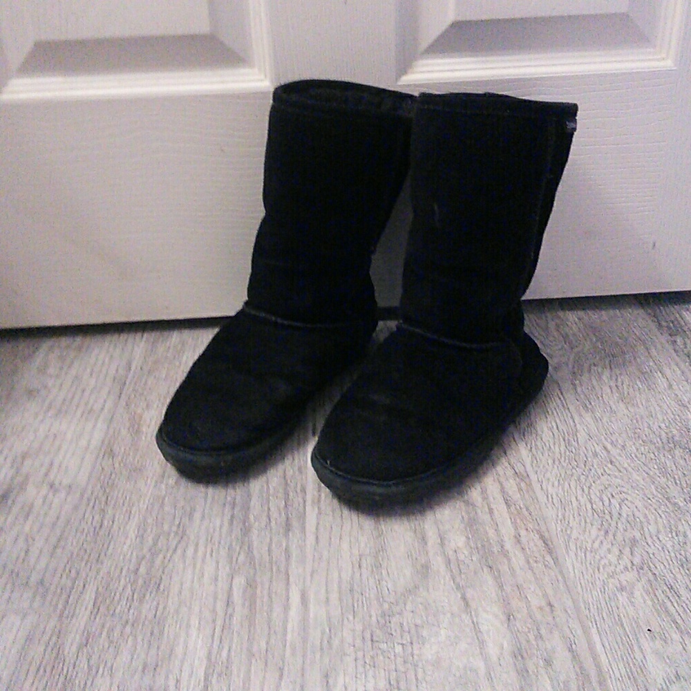 Black bearpaw boots.